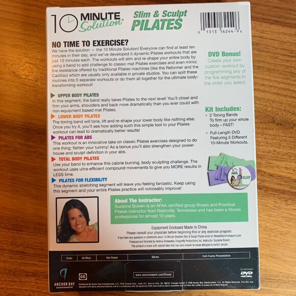 10 Minute Solution Slim & Sculpt Pilates DVD w/ Toning Bands - NWT - Picture 2 of 2